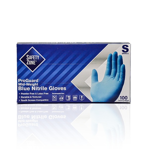 Guante Desechable Nitrilo 4.5 mil sin Polvo The Safety Zone (Paq. con 100 Pieza), Azul GNPR-SZ-1M - 3